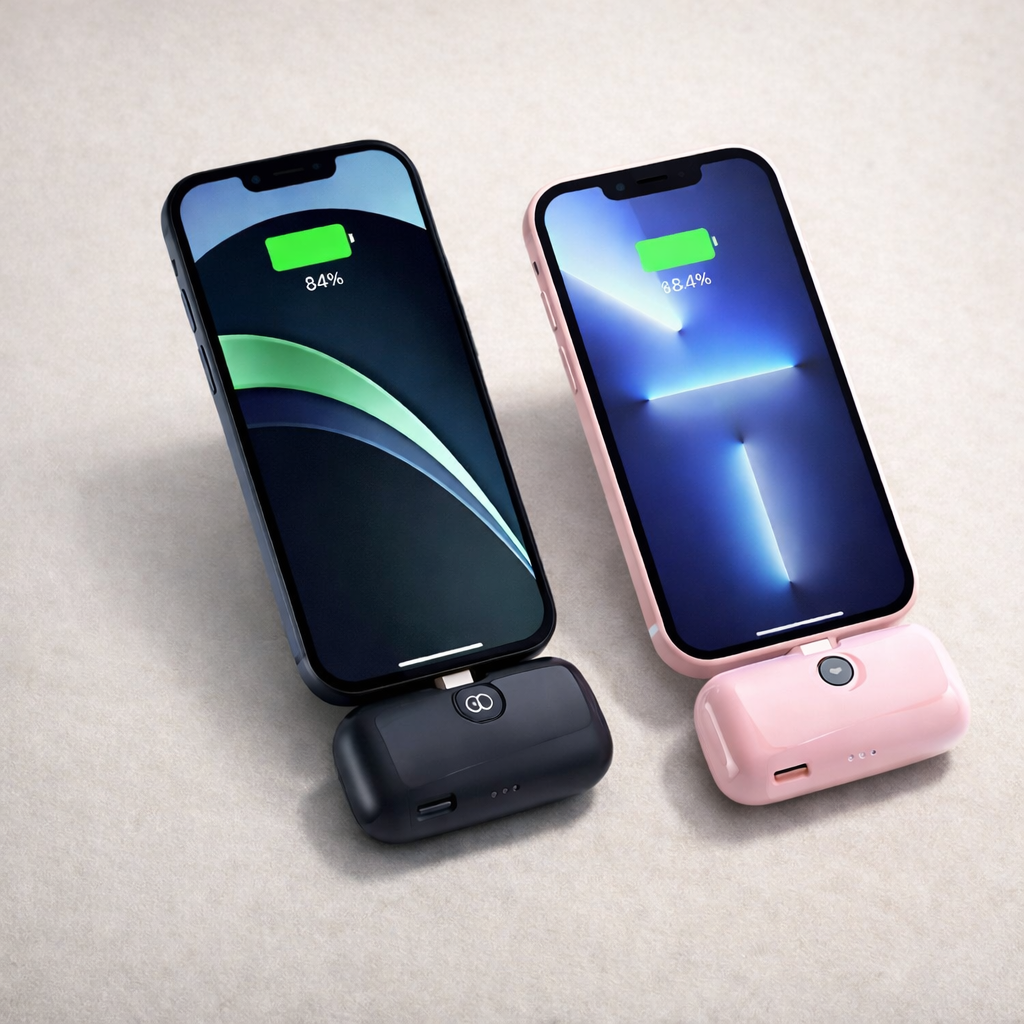Pocket Mini Power Bank for iPhone – 4800mAh Plug-In Emergency Charger (No Cables)