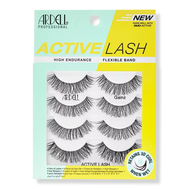 Ardell Gainz Active Lash – Lightweight Sport-Ready False Lashes (Black)