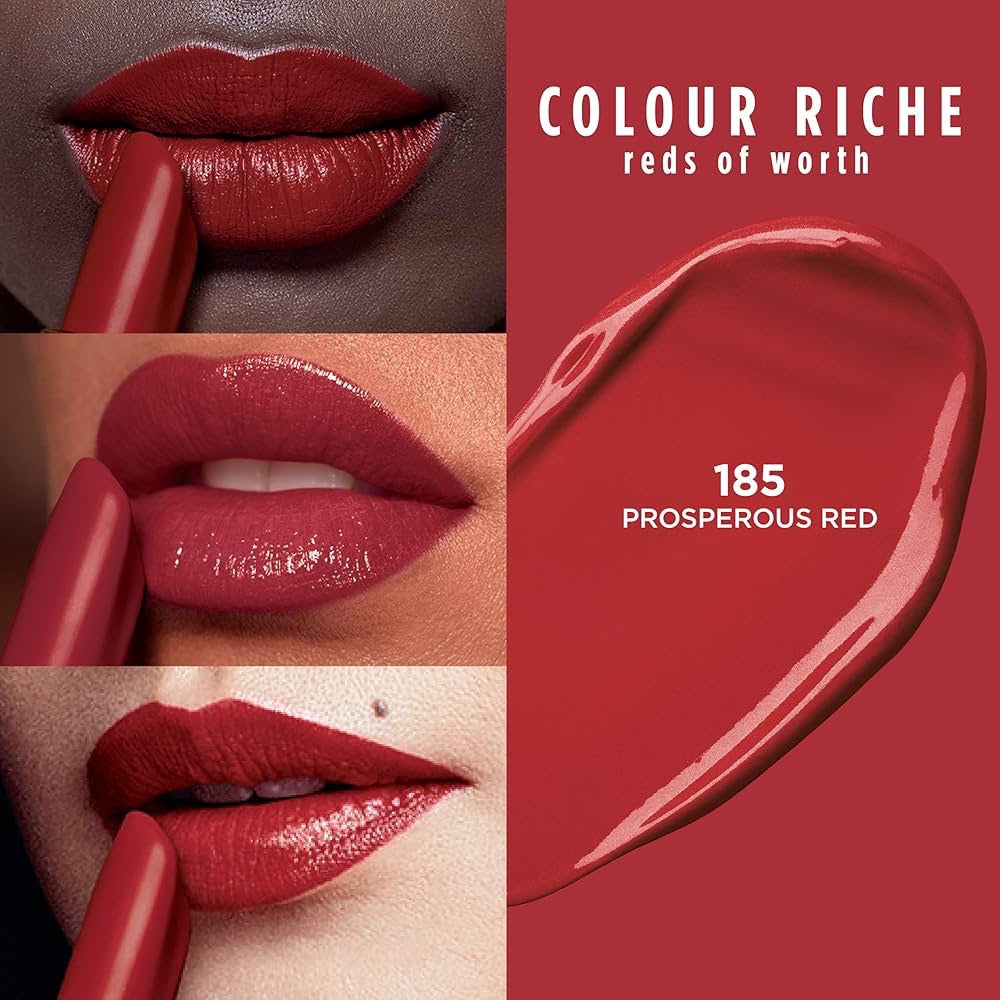 L’Oréal Paris Colour Riche Lipstick 185 Prospero﻿us Red – Satin Finish Lipstick