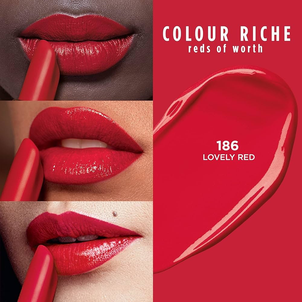 L’Oréal Paris Colour Riche Reds of Worth Satin Lipstick 186 Lovely Red