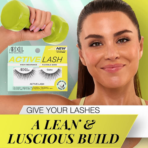Ardell Gainz Active Lash – Lightweight Sport-Ready False Lashes (Black)