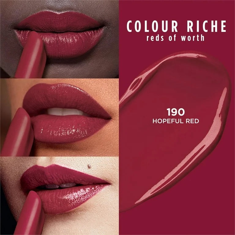 L’Oréal Paris Colour Riche Reds of Worth Satin Lipstick 190 Hopeful Red