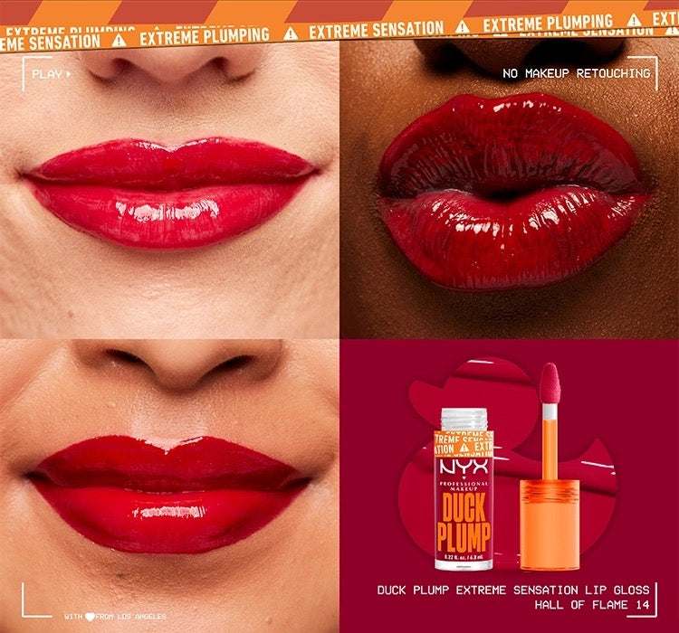 NYX Duck Plump Lip Plumping Gloss 14 Hall of Flame – High-Shine Volumizing Lip Gloss