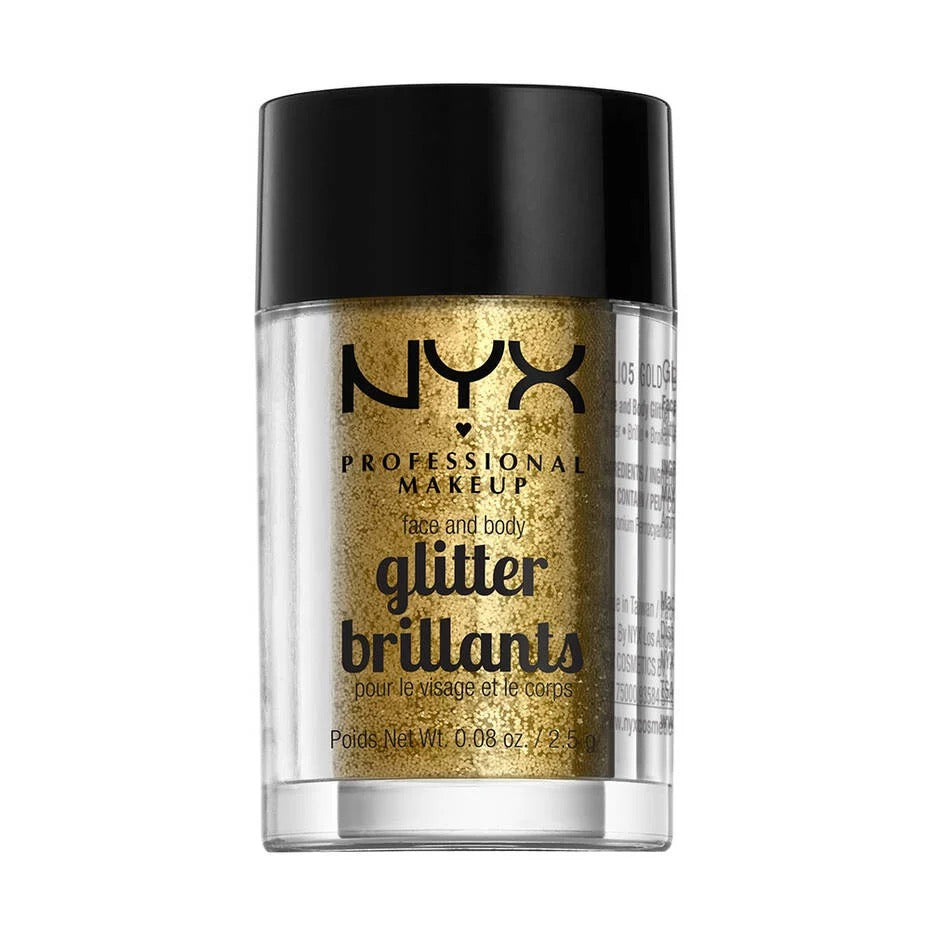NYX Professional Makeup Face & Body Glitter 2.5g – Loose Glitter for Face, Eyes & Body