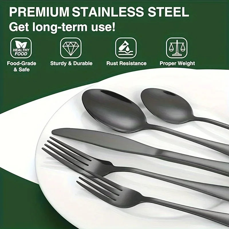 Premium 60-Piece Stainless Steel Cutlery Set with Drawer Organizer