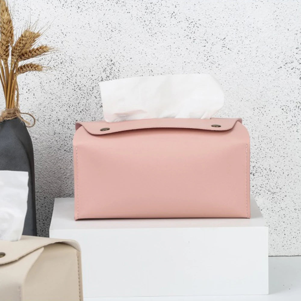 Luxury Leather Tissue Box Cover – Minimal Home Accent