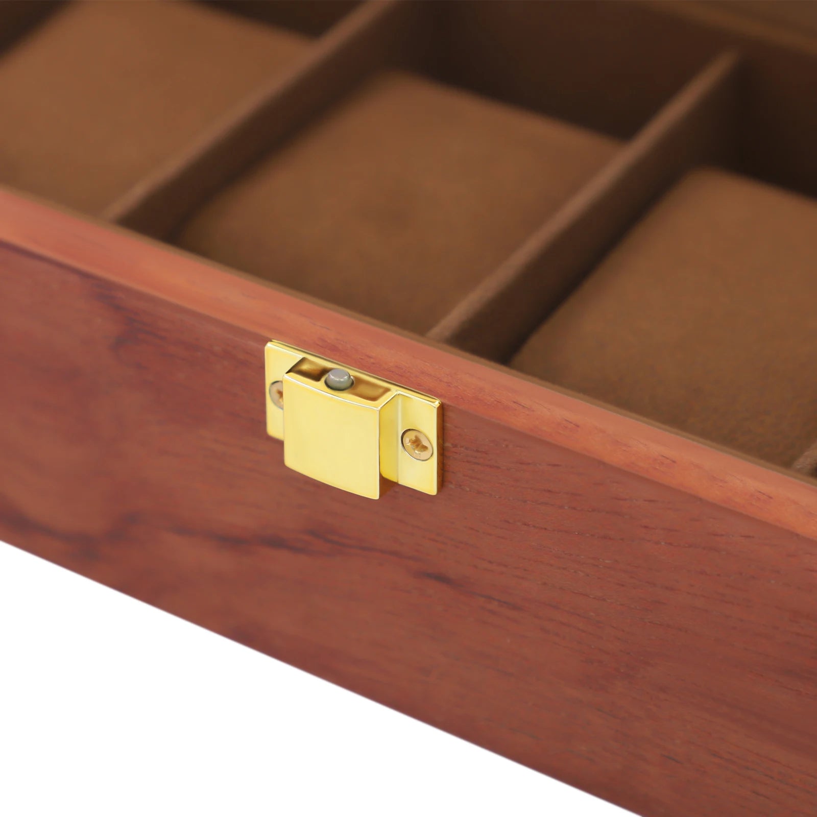 Handcrafted Wooden Watch Display Box – 6-Slot Glass-Top Storage Case with Velvet Interior