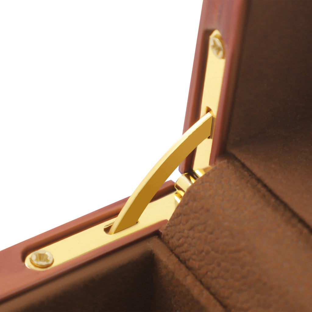 Handcrafted Wooden Watch Display Box – 6-Slot Glass-Top Storage Case with Velvet Interior