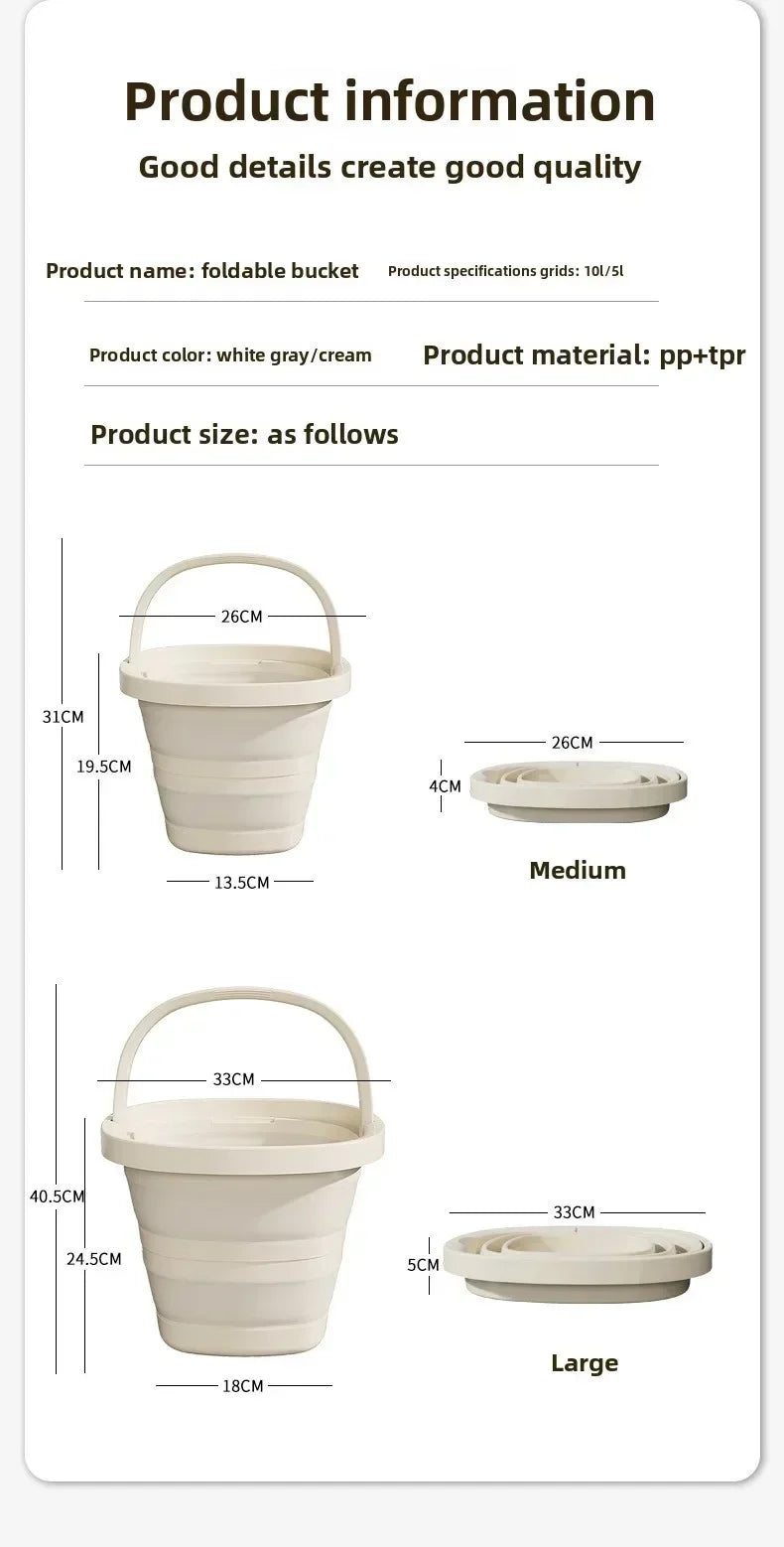 Collapsible Folding Bucket – Portable 5L / 10L Utility Basin